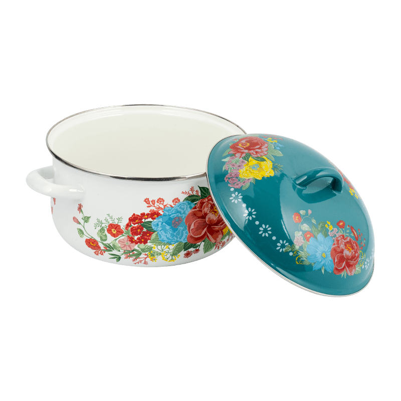 753d 에나멜 플레어 림 유출 방지 직선 냄비