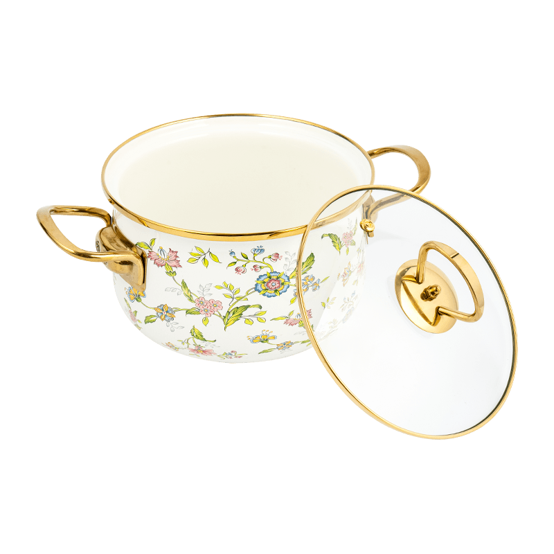 806d-5 스테인레스 스틸 둥근 림 스톡 팟 끓인 에나멜 냄비