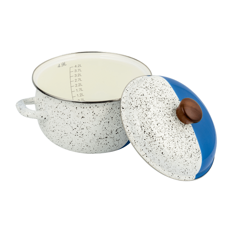 806d-5 스테인레스 스틸 둥근 림 스톡 팟 끓인 에나멜 냄비