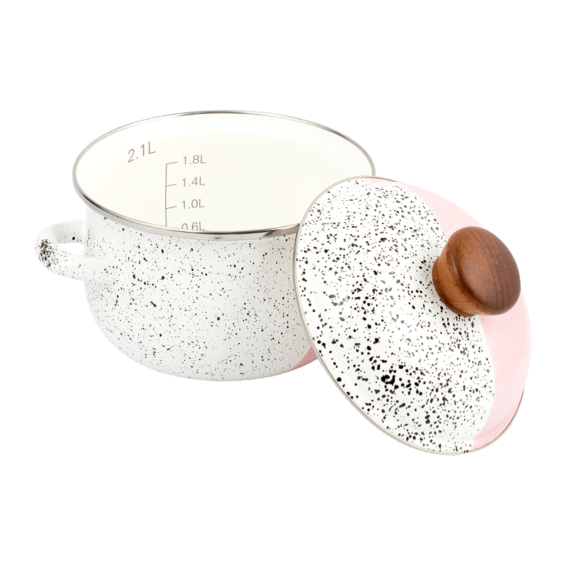 806d-5 스테인레스 스틸 둥근 림 스톡 팟 끓인 에나멜 냄비