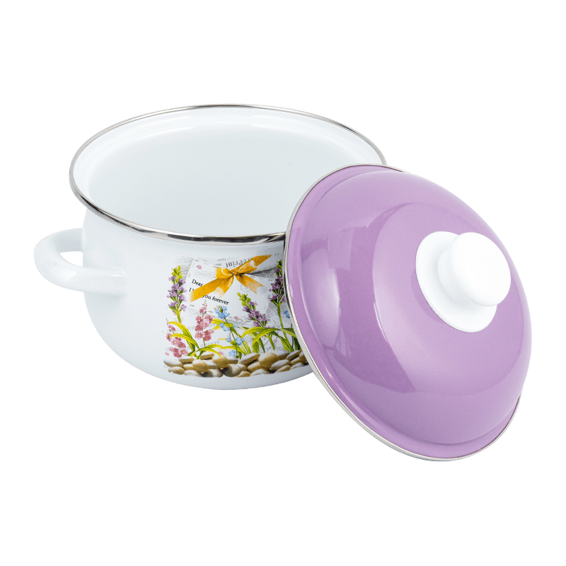 806d-5 스테인레스 스틸 둥근 림 스톡 팟 끓인 에나멜 냄비