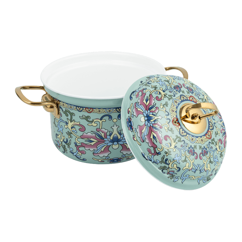 753d 에나멜 플레어 림 유출 방지 직선 냄비