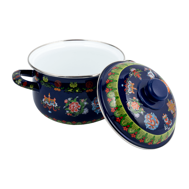 806d-5 스테인레스 스틸 둥근 림 스톡 팟 끓인 에나멜 냄비