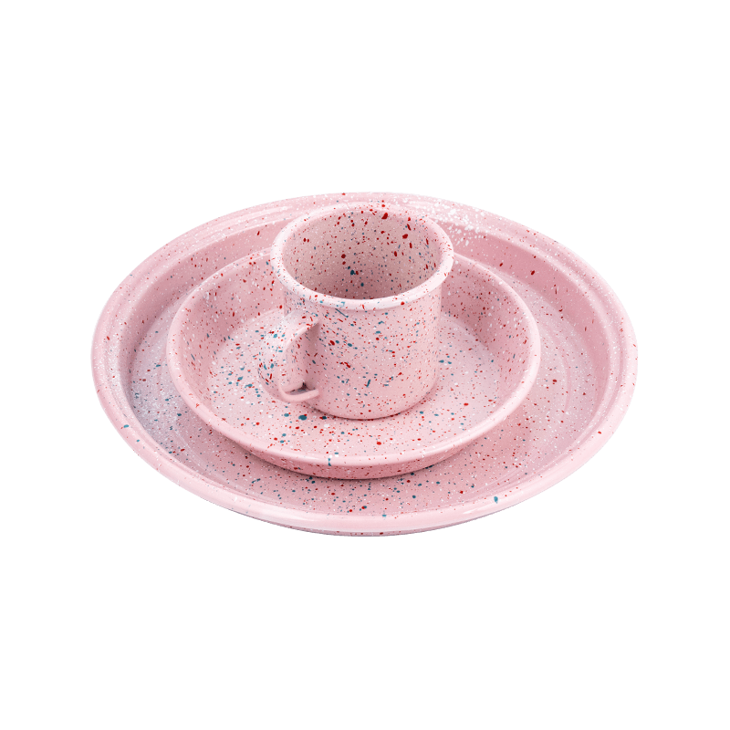 유럽의 꽃 에나멜 주전자 세트