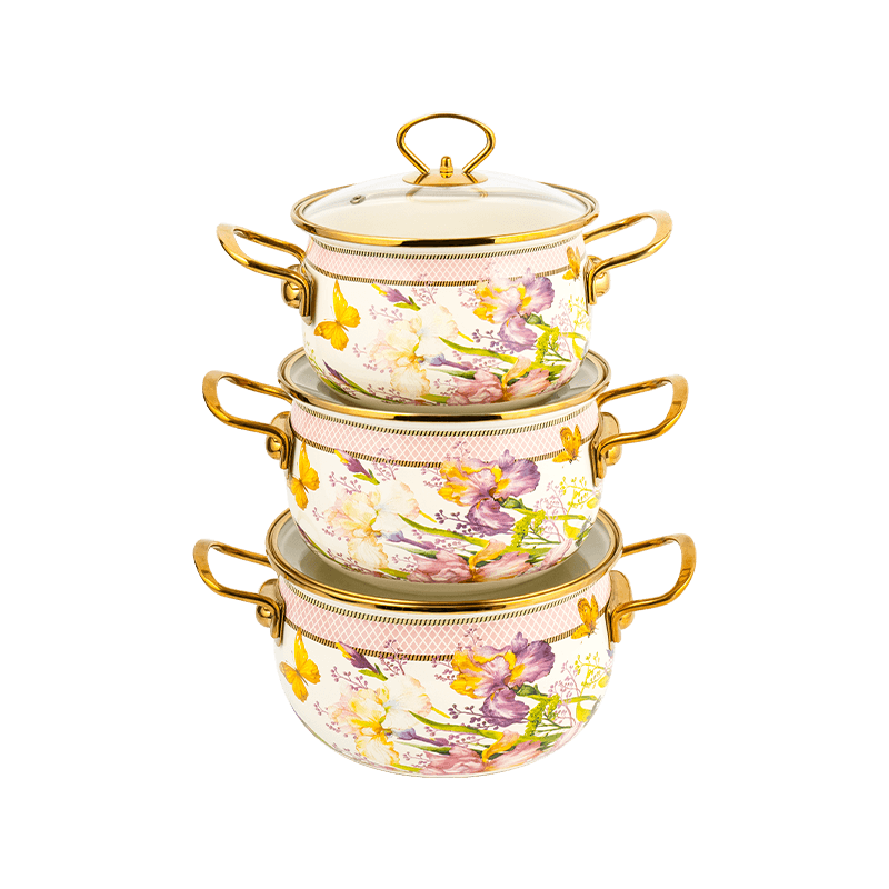 806d-5 스테인레스 스틸 둥근 림 스톡 팟 끓인 에나멜 냄비